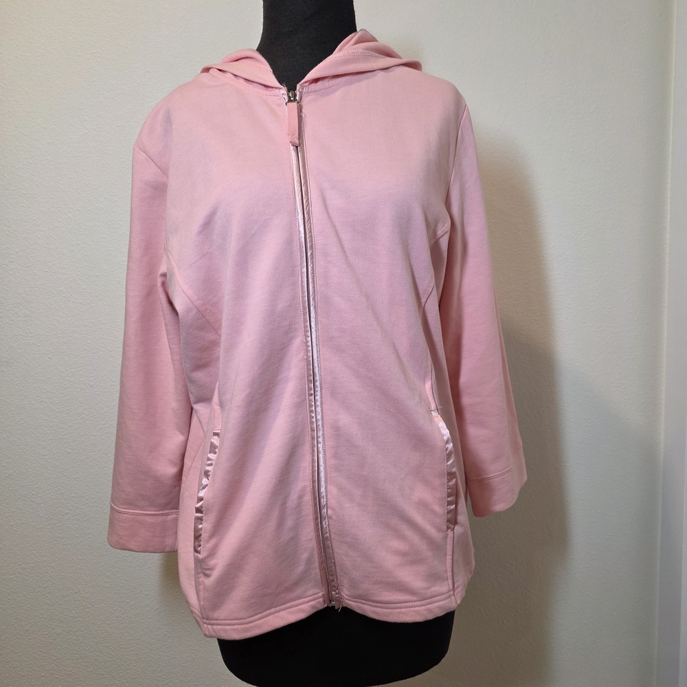 3 For $15 | BalletPink Satin Zipper Hoodie by Junction West Sz XL